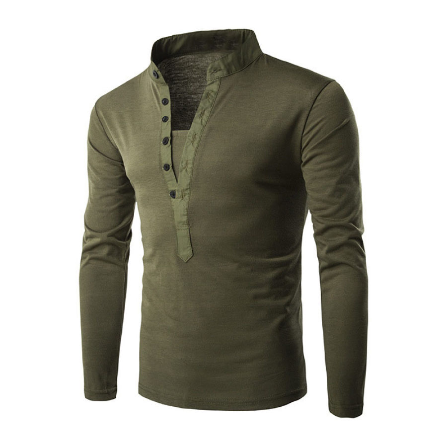 

Men's Outdoor Henley Tactical Long Sleeve T-Shirt