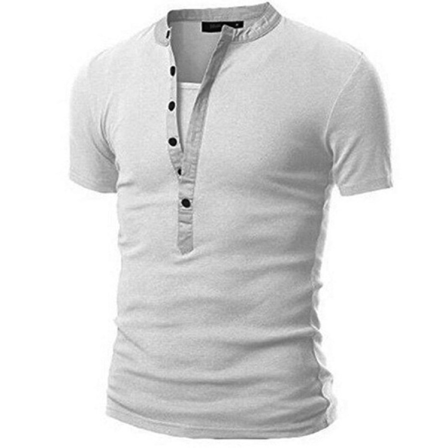 

Camiseta De Manga Corta Táctica Henley Para Hombre Al Aire Libre