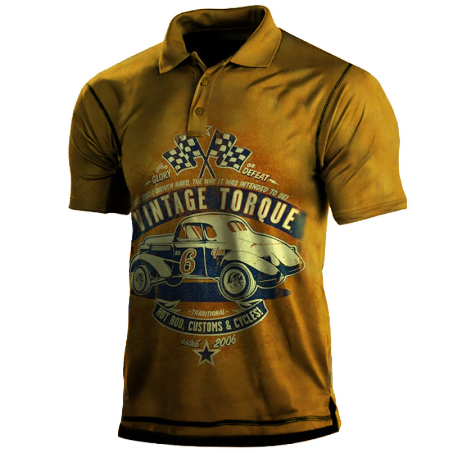 

Vintage Car Print Men's Polo T-shirt