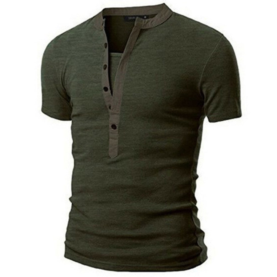 

Men's Outdoor Henley Tactical Short Sleeve T-Shirt