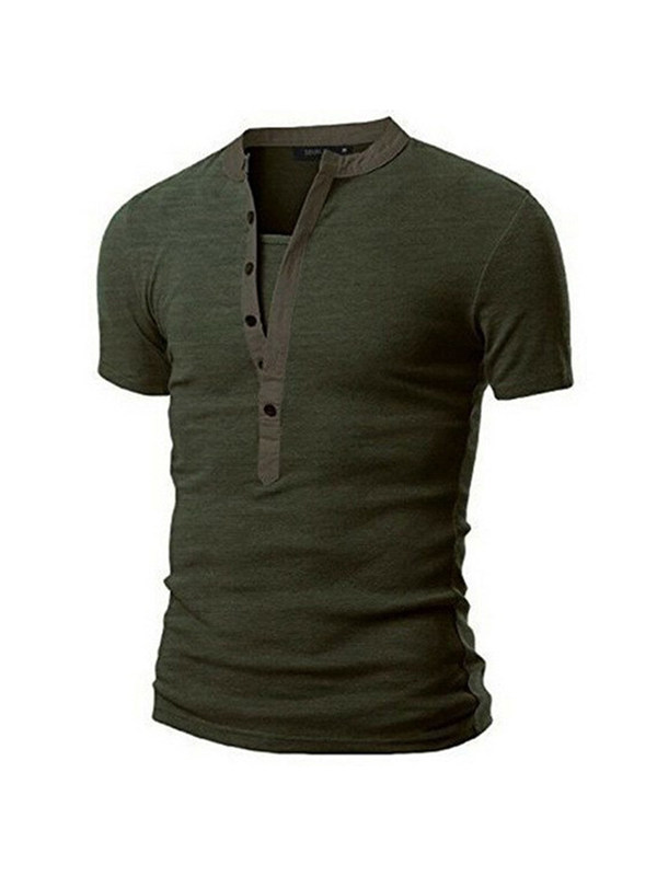 Men's Outdoor Henley Tactical Short Sleeve T-Shirt