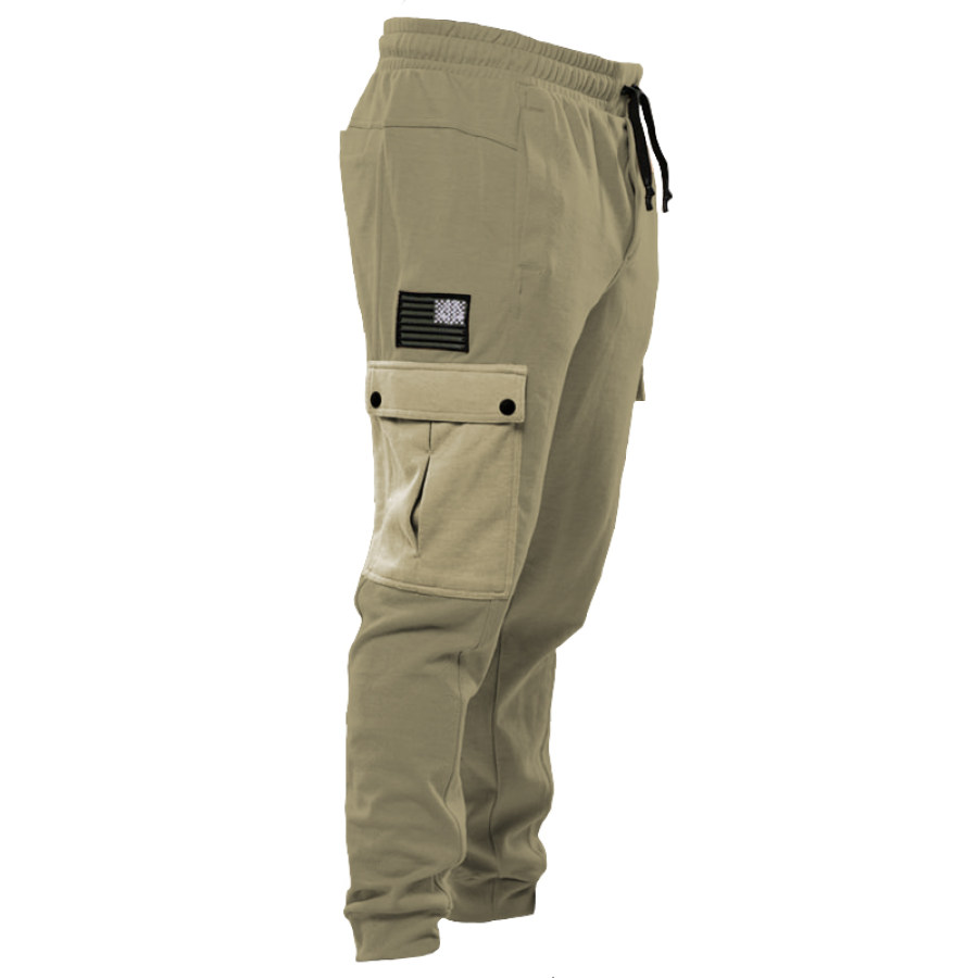 

Men's Outdoor American Flag Pocket Casual Tactics Sports Pants