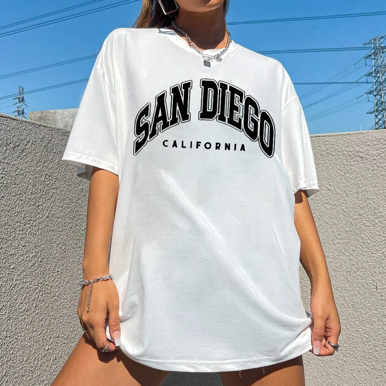 Women's San Diego California Cotton Oversized T Shirt
