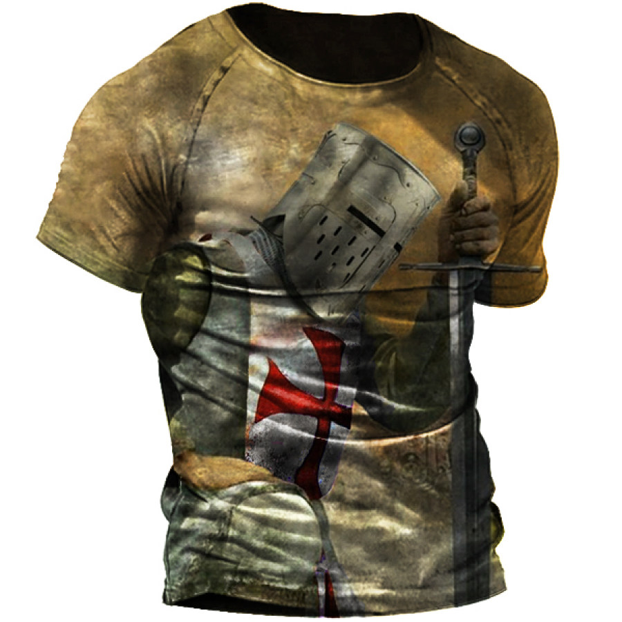 

Templar Retro Print Men's Outdoor Tactical Short Sleeve T-Shirt