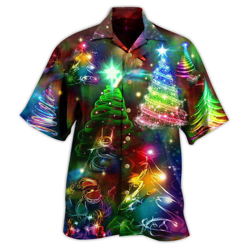 Men's Christmas Tree Beach Chic Short Sleeve Shirt