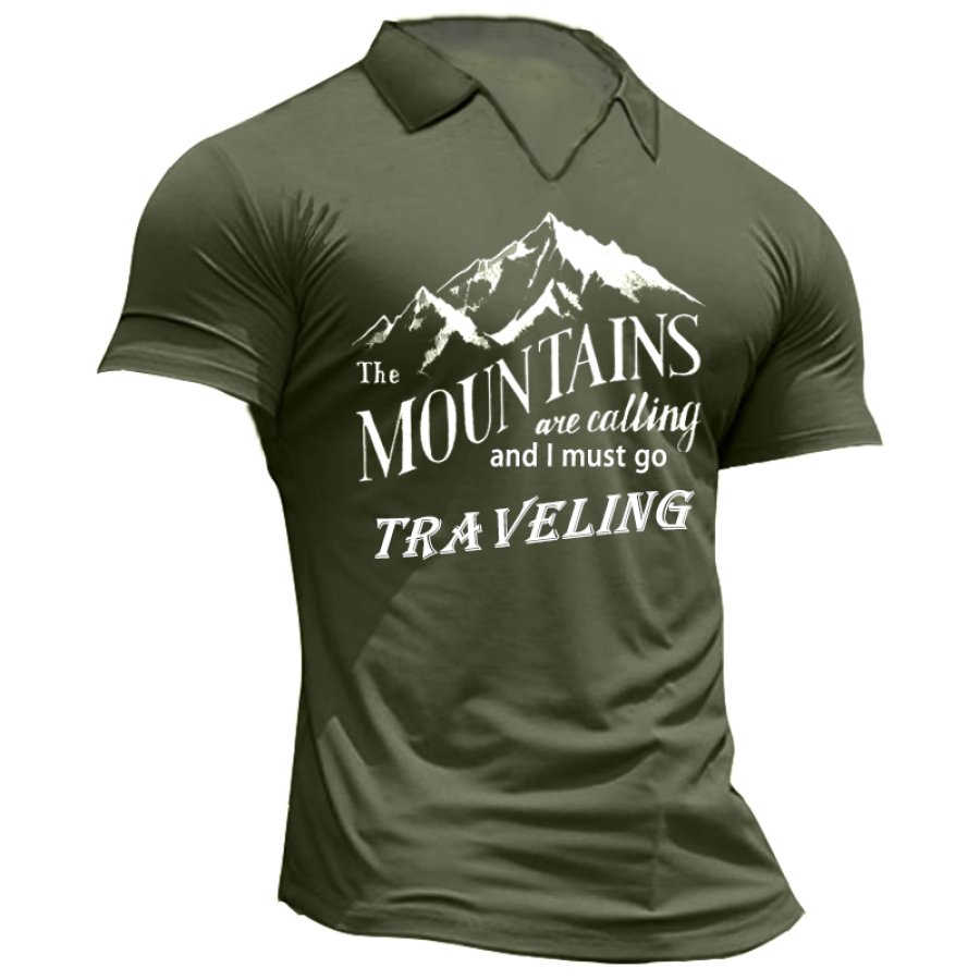 

Men's Mountain Hiking Print POLO