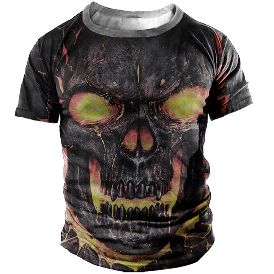 

Men's Skull Crew Neck Short Sleeve T-Shirt