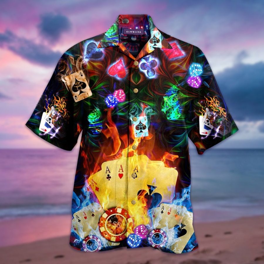 

Casual Poker Cotton Blends Floral Shirt