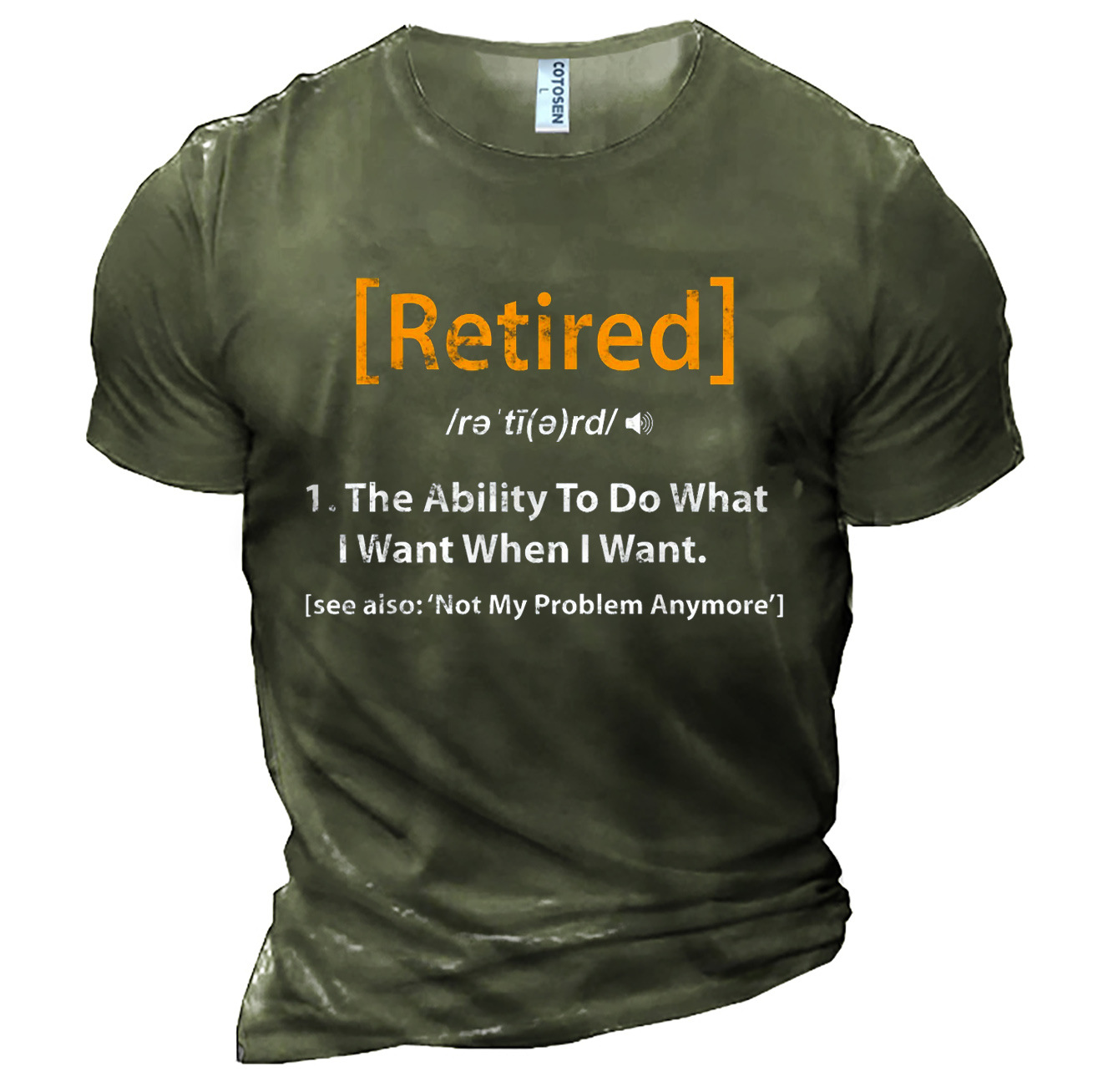 Men's Retired Definition Print Chic Funny Cotton T-shirt