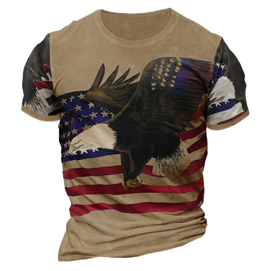 

Men's Flying Eagle Flag Print T-Shirt