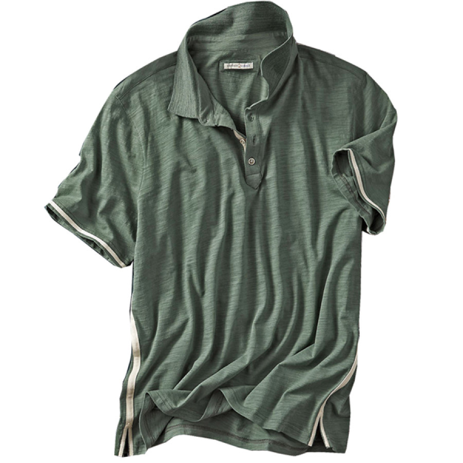 

Men's Outdoor Henley Polo Tactical Short Sleeve T-Shirt