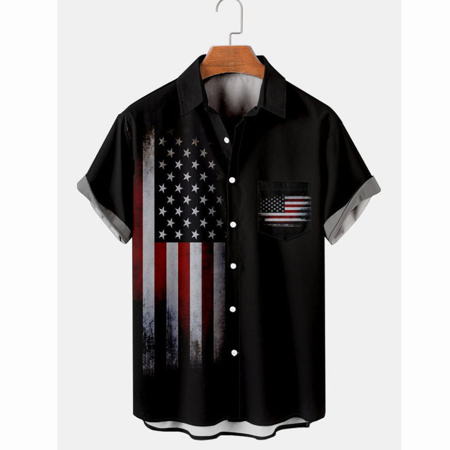 

Men's Flag Short Sleeve Beach Shirt