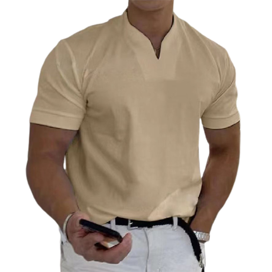 

Camiseta Masculina Casual Com Decote Em V Para Atividades Ao Ar Livre