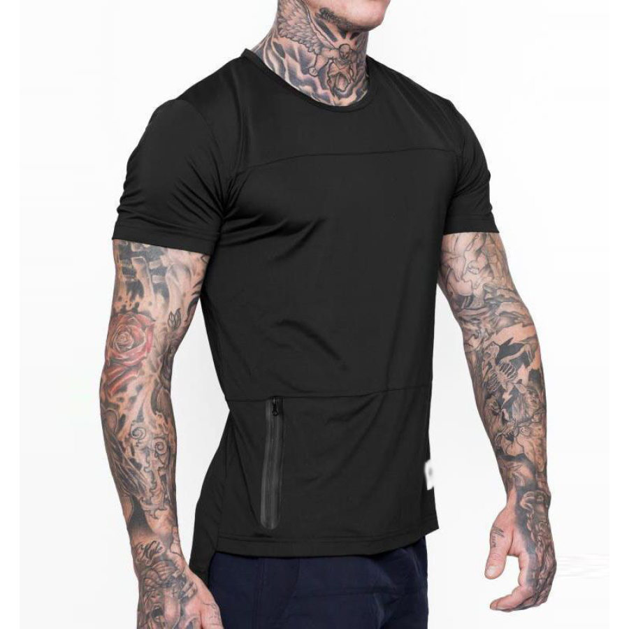 

Men's Side Zipper Breathable Outdoor Training T-shirt