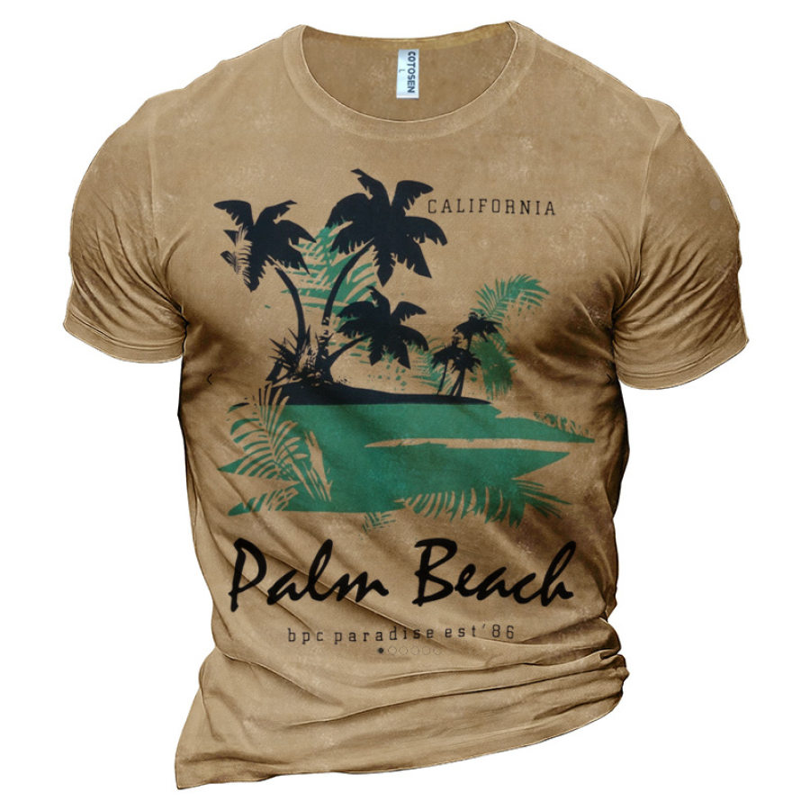 

California Palms Men's Cotton Vacation T-Shirt