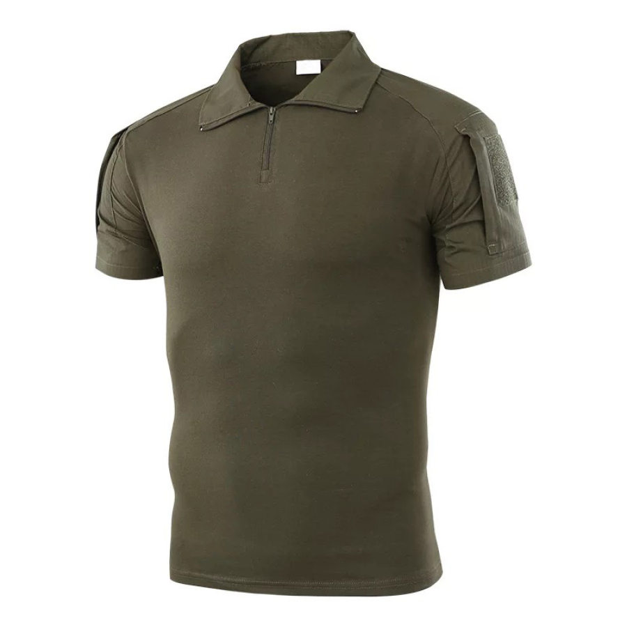 

Men's Velcro Side Zipper Sports Breathable Outdoor Training T-shirt