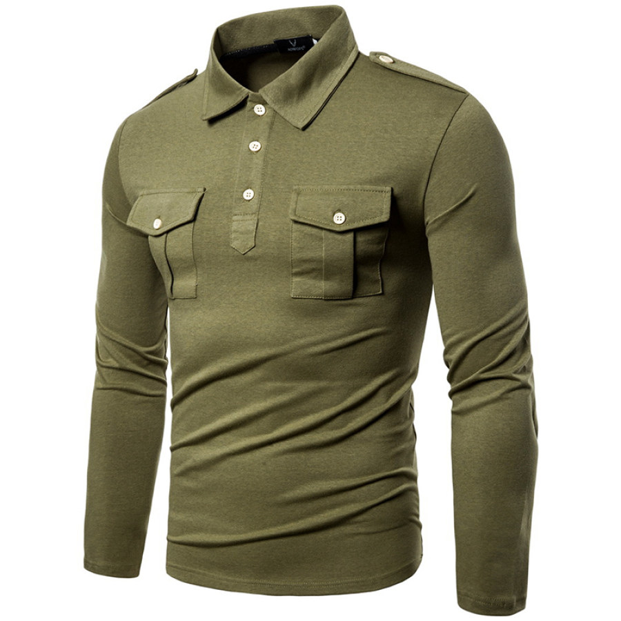 

Men's Outdoor Tactical Military Polo Long Sleeve T-Shirt