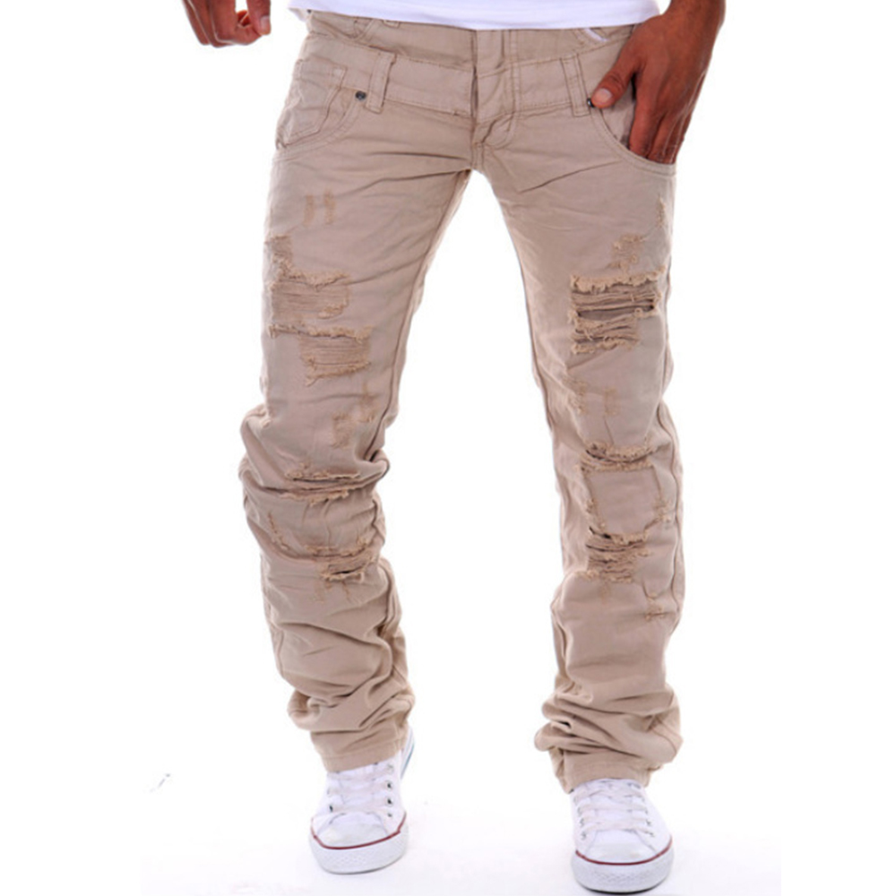 Men's Outdoor Retro Ripped Chic Overalls Casual Trousers