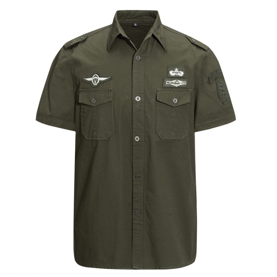 

Men's Pocket Armbands Air Force Military Tactical Shirt