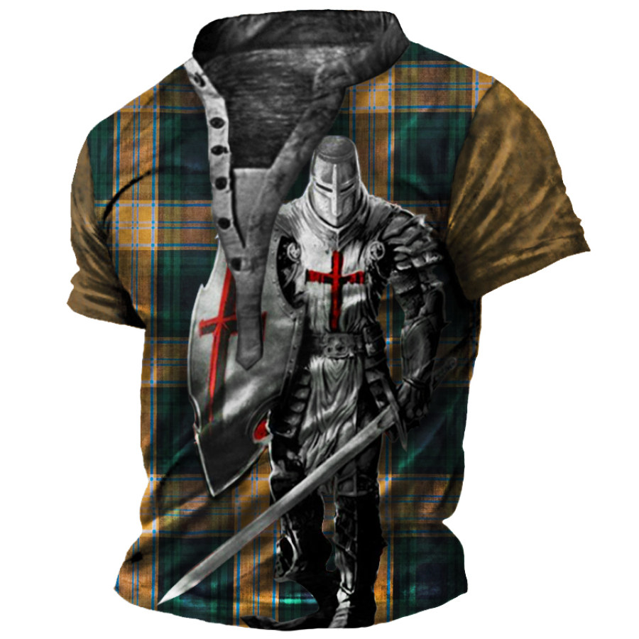 

Men's Vintage Check Templar Henley T-Shirt