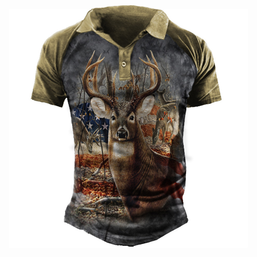 

Men's Antelope Flag Polo Short Sleeve T-Shirt
