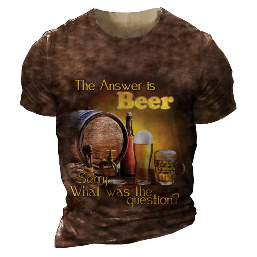 

Beer Men's Round Neck Short Sleeve T-Shirt
