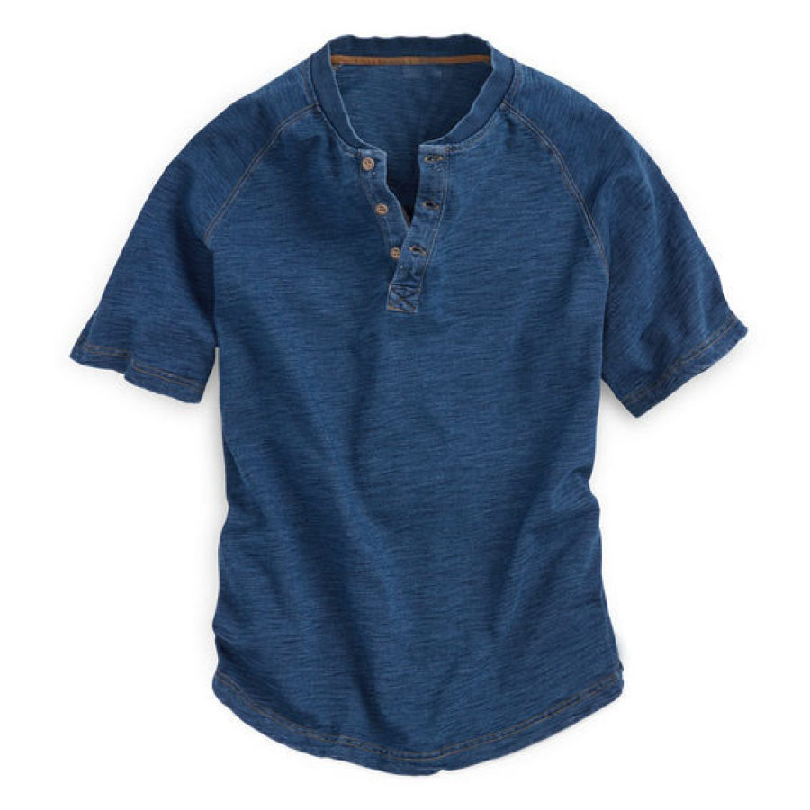 

Men's Henley Short Sleeve T-Shirt