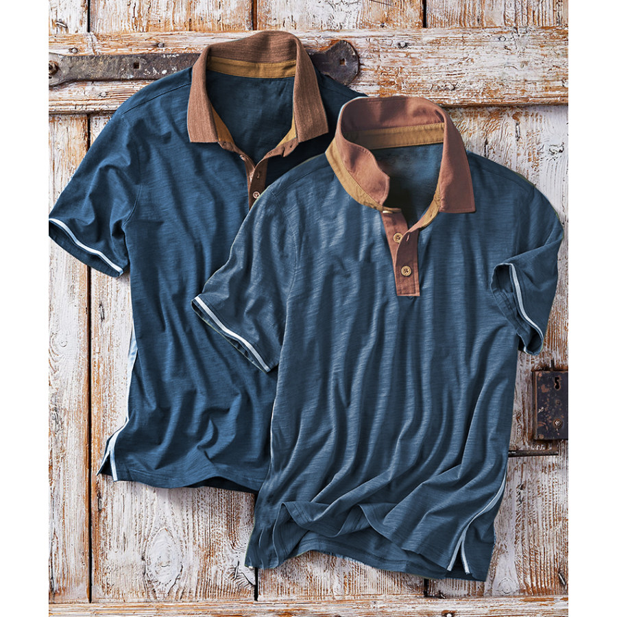 

Men's Matchpoint Vintage Contrast Color Polo T-shirt