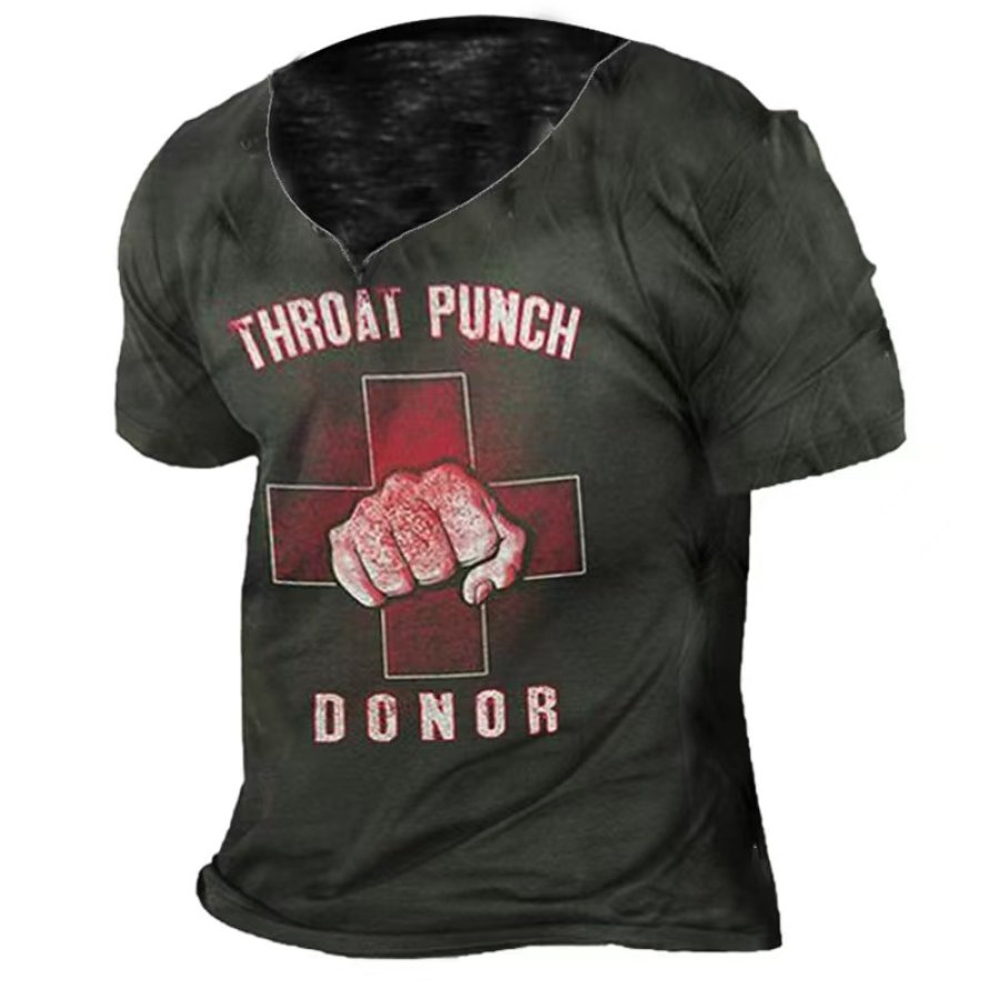 

Throat Punch Donor Men's Deep V Neck Print T-Shirt