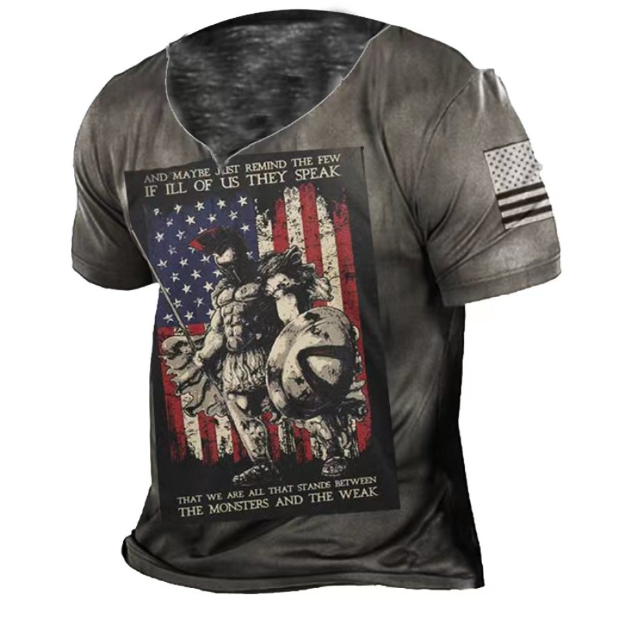 

The Monsters And The Weak Men's Deep V Neck Print T-Shirt