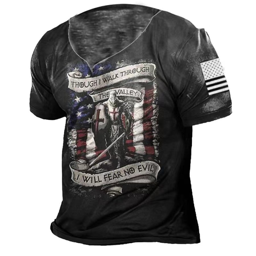 

I Will Fear No Evil Men's Deep V NeckPrint T-Shirt