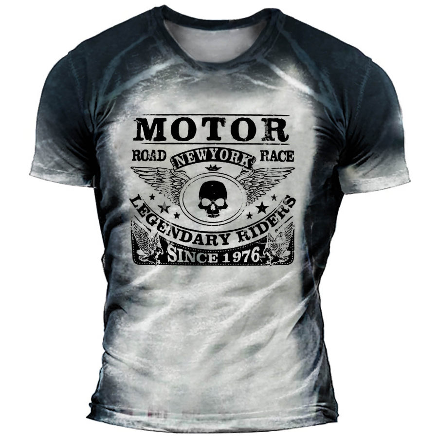 

Men's Outdoor Motorcycle Skull Wings T-Shirt