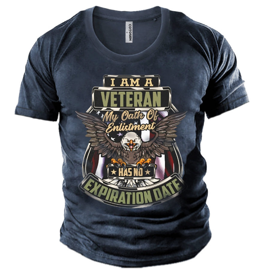 

Men's I Am A Veteran Eagle Print Cotton T-Shirt