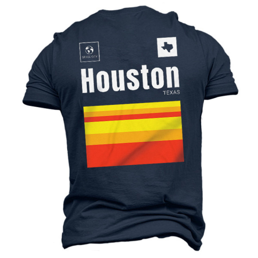 

Men's Outdoor Houston Texas Print Cotton T-Shirt