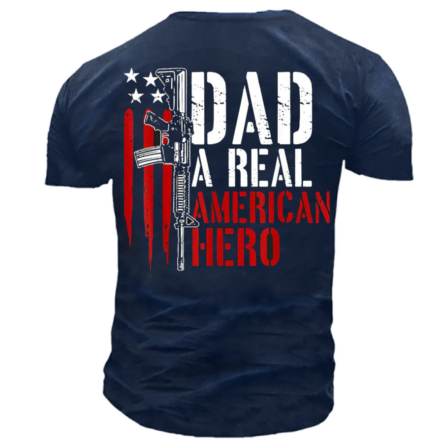 

Dad A Real American Hero Men's Cotton Tee