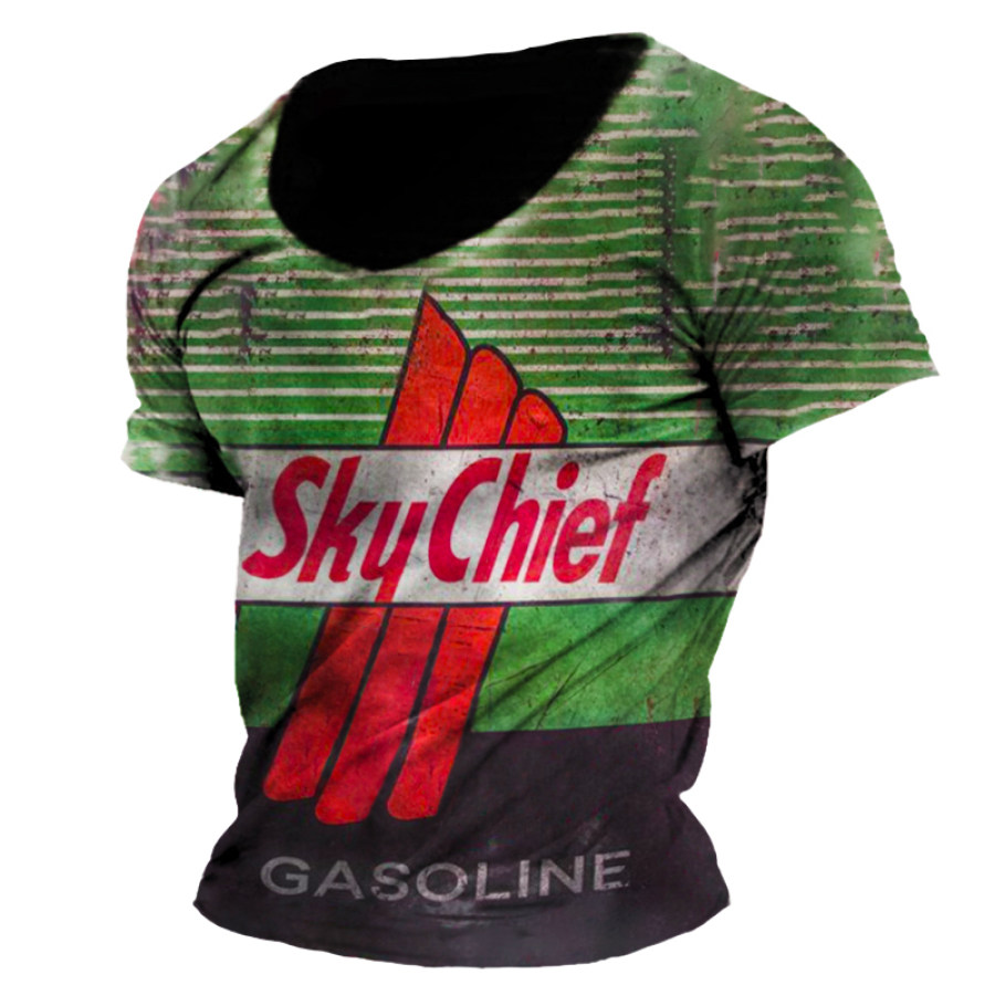 

Men's Outdoor Vintage Petrol Print T-Shirt