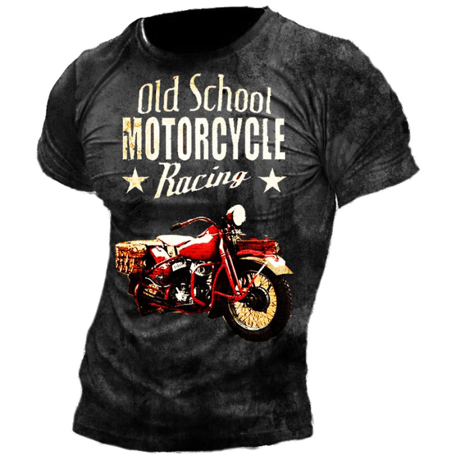 

Men's Motorcycle Vintage Print T-Shirt