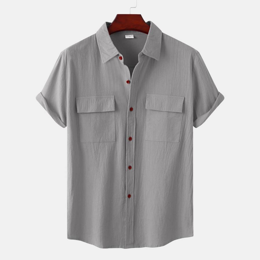 Men's Pocket Short Sleeve Casual Shirt