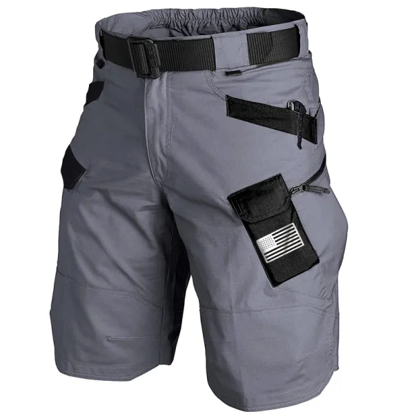 American Flag Print Men's Multifunctional Outdoor Tactical Shorts - Cotosen.com