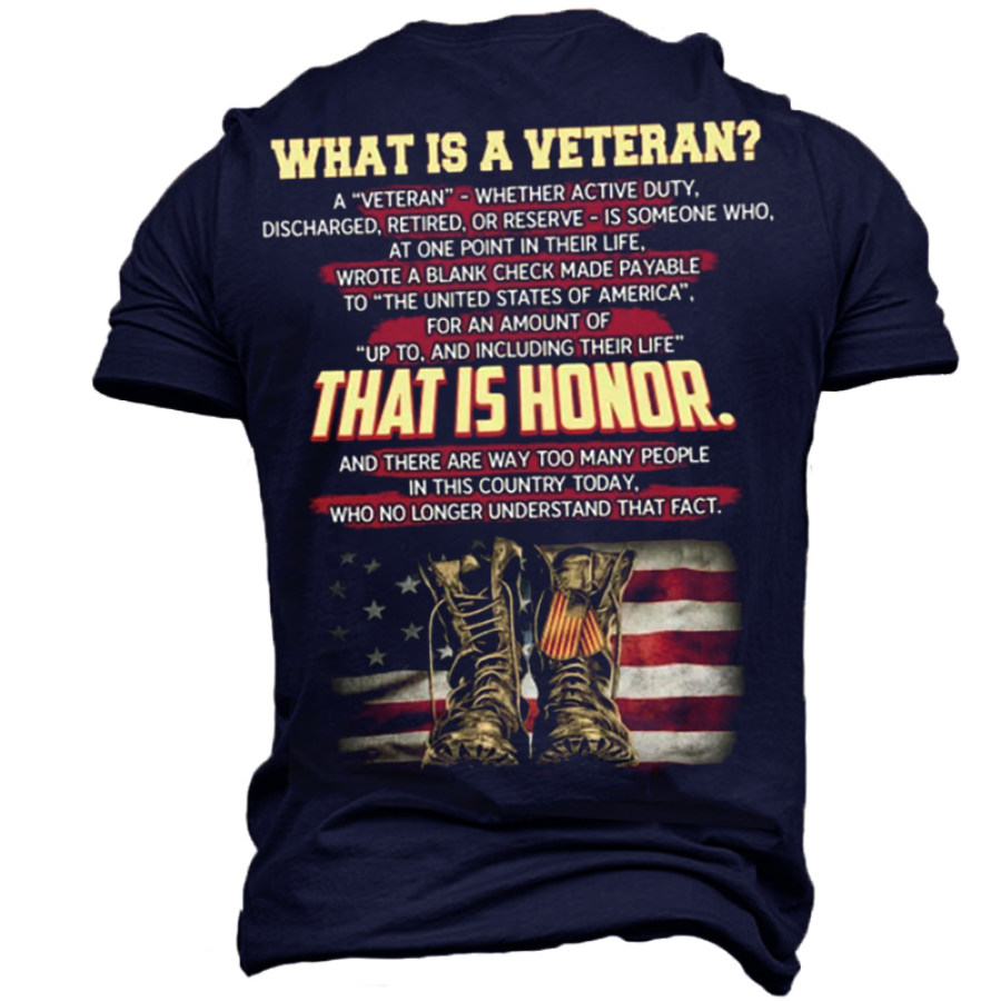 

What Is VETERAN Casual Short Sleeve T-Shirt