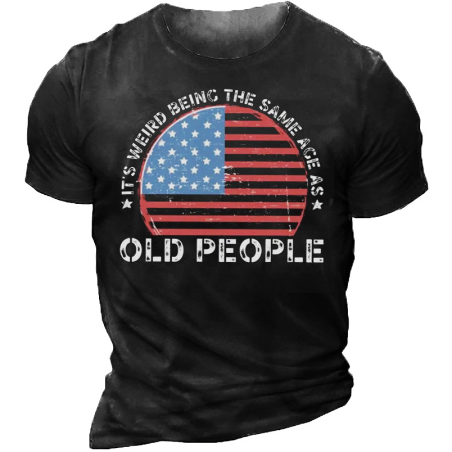 

Men's Funny Old People Print Casual Short Sleeve T-Shirt