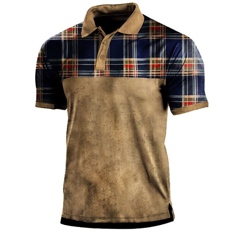 Men's Vintage Check Polo Chic T-shirt