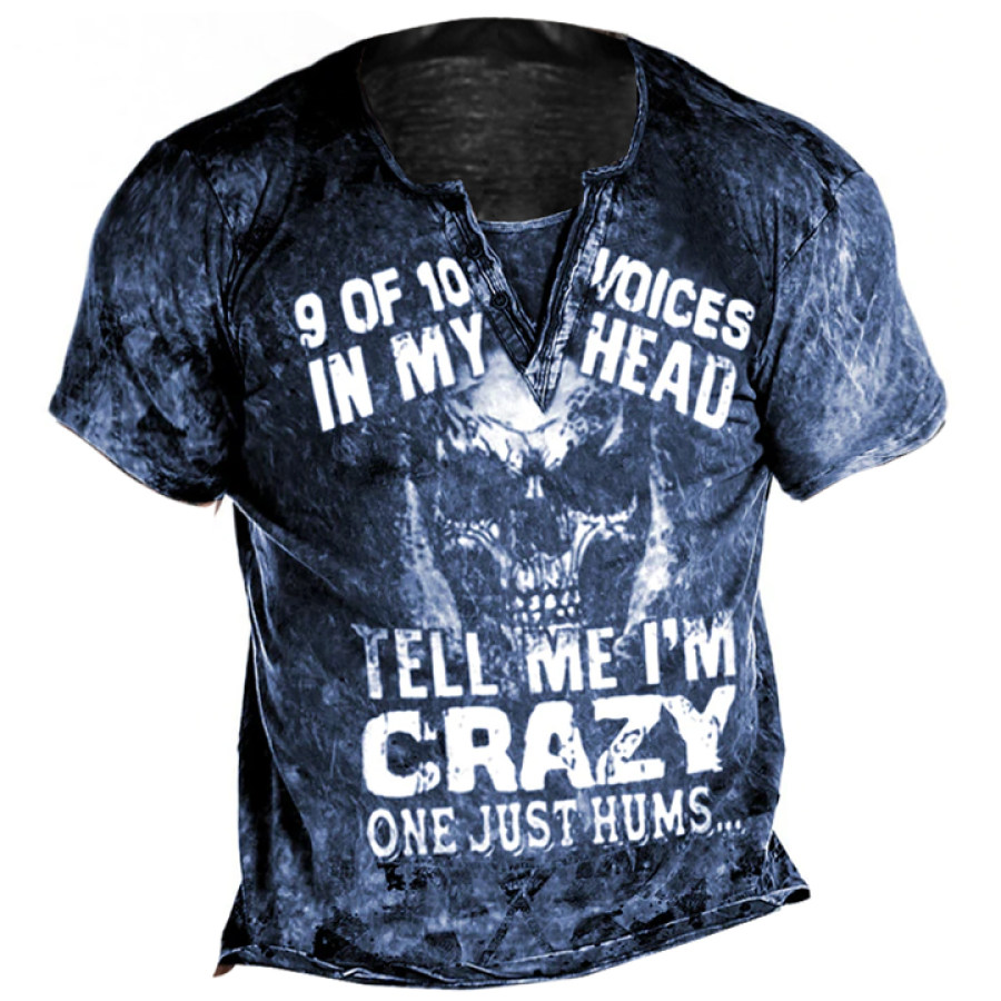 

9 OF 10 Voices In My Head Tell Me I'M Crazy One Just Hums Men'S Vintage T-Shirt