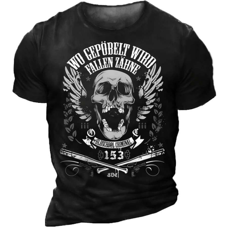 

Men's Wo Gepöbelt Wird Fallen Zähne Printed Outdoor Casual T-shirt