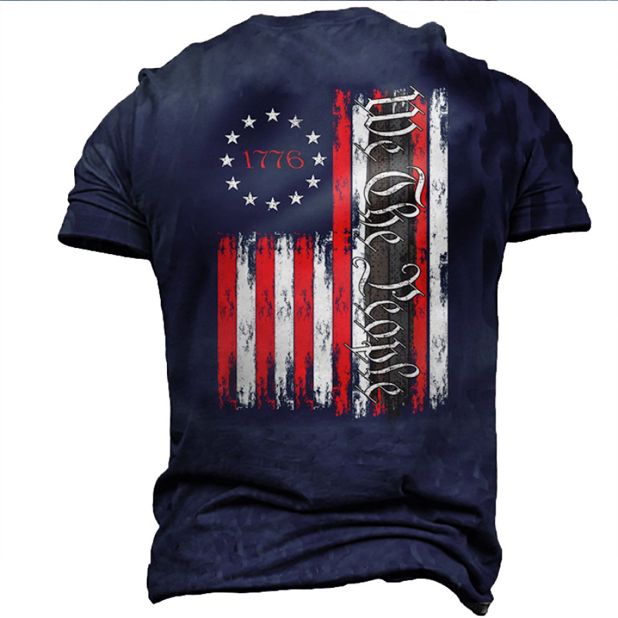 

We The People American Flag Print T-Shirt