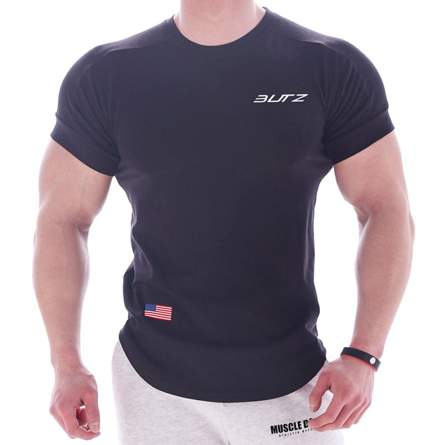 

Men's Flag Print Quick Dry Sports Outdoor T-Shirt