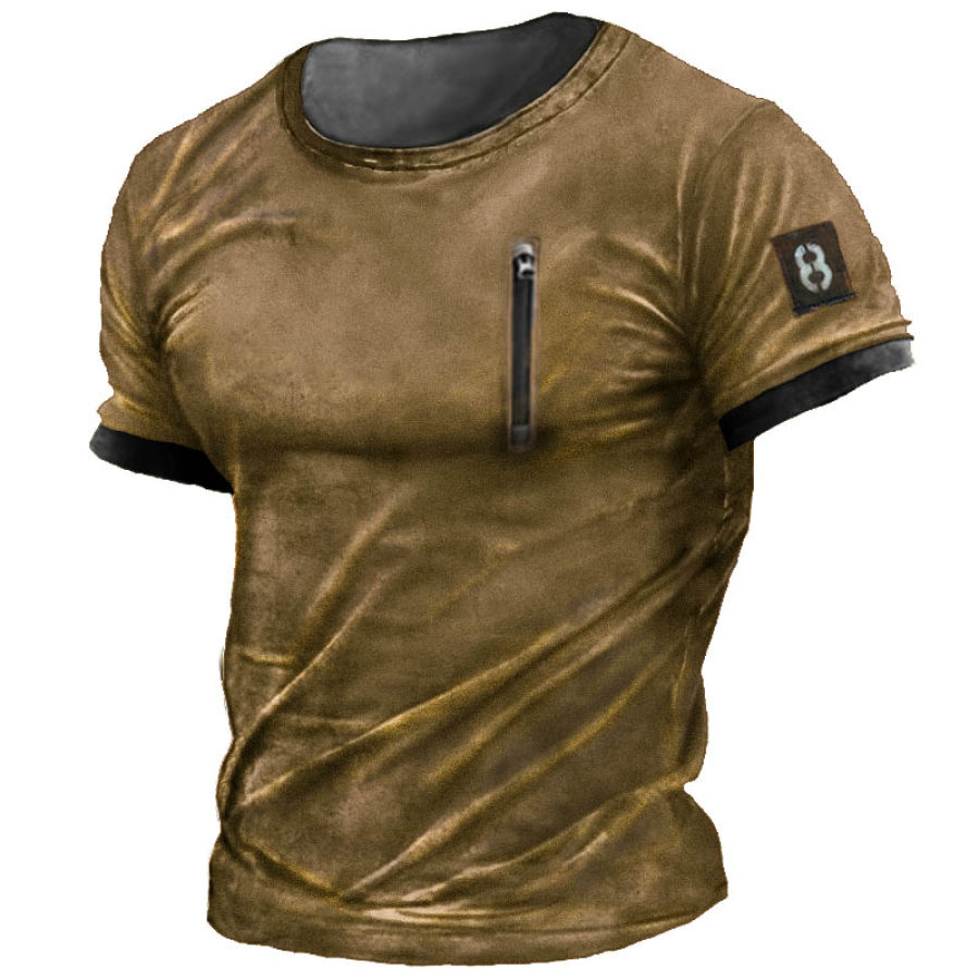 

Men's Outdoor Vintage Tactical Zip T-Shirt