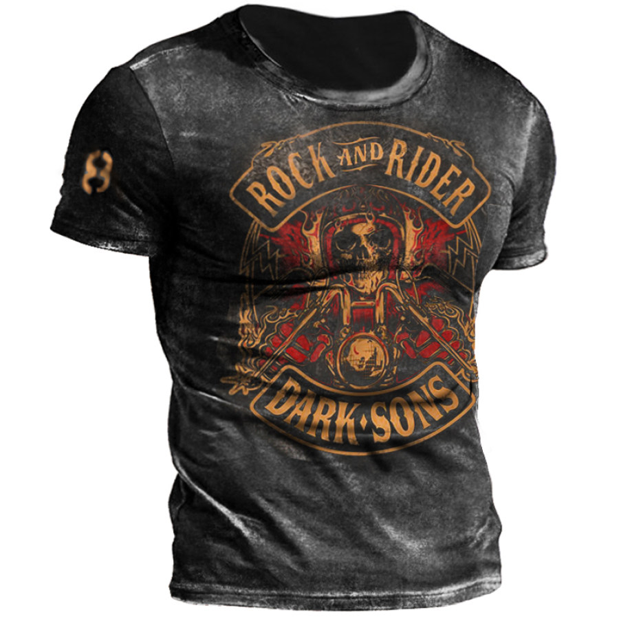 

Rock And Rider Print Men's Vintage Short Sleeve T-Shirt