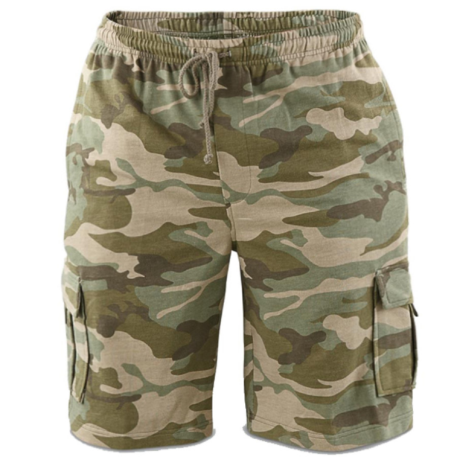 

Men's Vintage Camo Pocket Print Casual Shorts