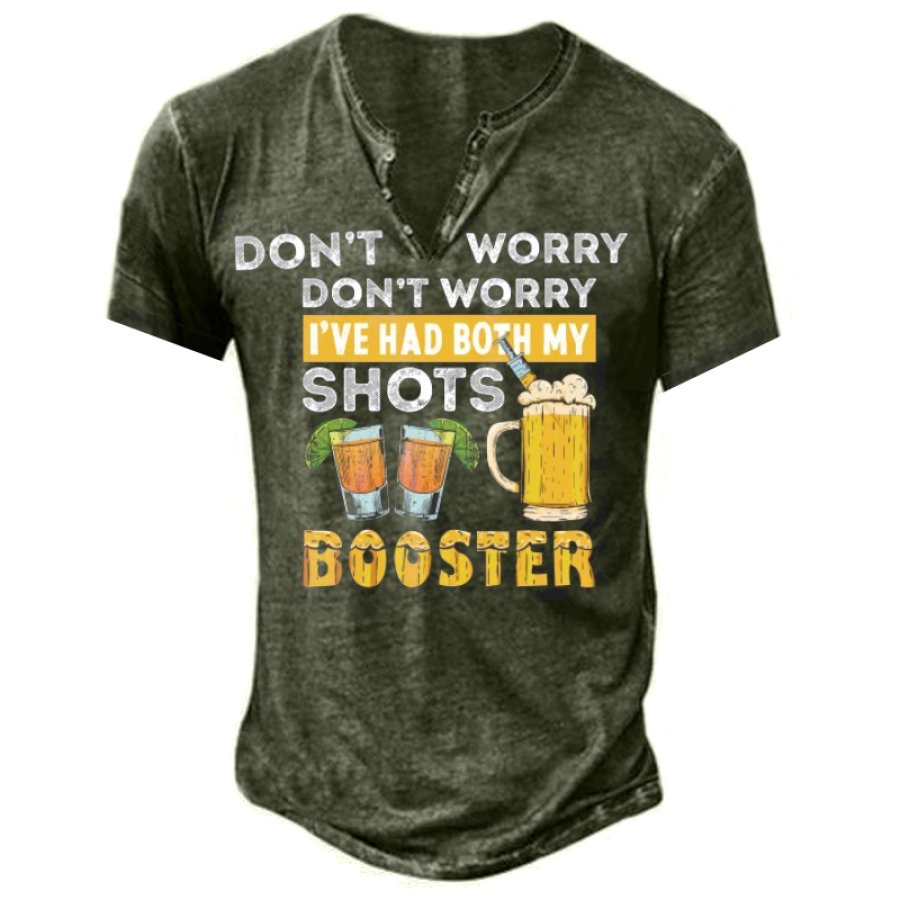 

Don't Worry I've Had Both My Shots & Booster Men's Funny Vaccine T-Shirt